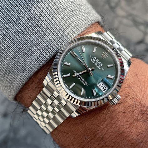 green dial rolex date just|rolex datejust green dial price.